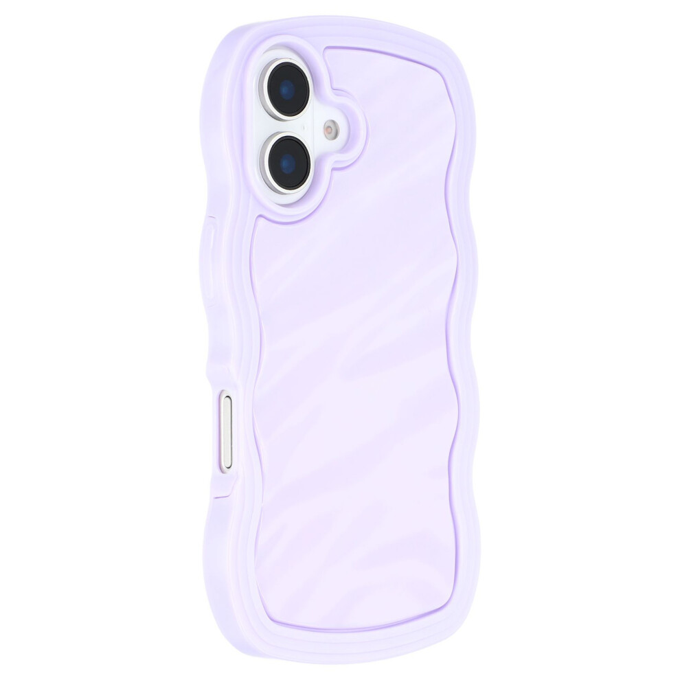 (Iphone 16, ) Wt Series For Iphone 16 Case Wavy Edge Shockproof Tpu+Pc Phone Cover Purple 6914282581390