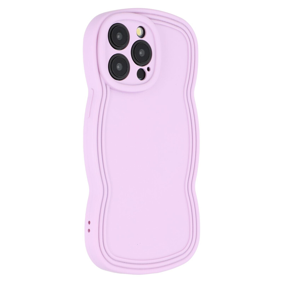 (Iphone 15 Pro, ) For Iphone 15 Pro Case Rubberized Protective Tpu Phone Cover Curly Wave Frame Purple 6914281585771