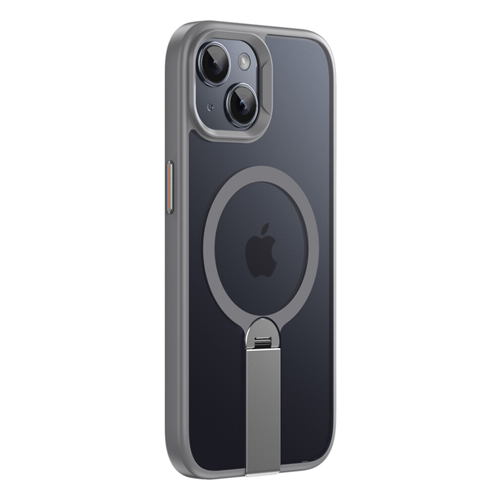 (Iphone 13, ) For Iphone 13 Case Compatible With Magsafe Rotating Straight Kickstand Tpu+Pc Matte Phone Cover Grey 6914280181851
