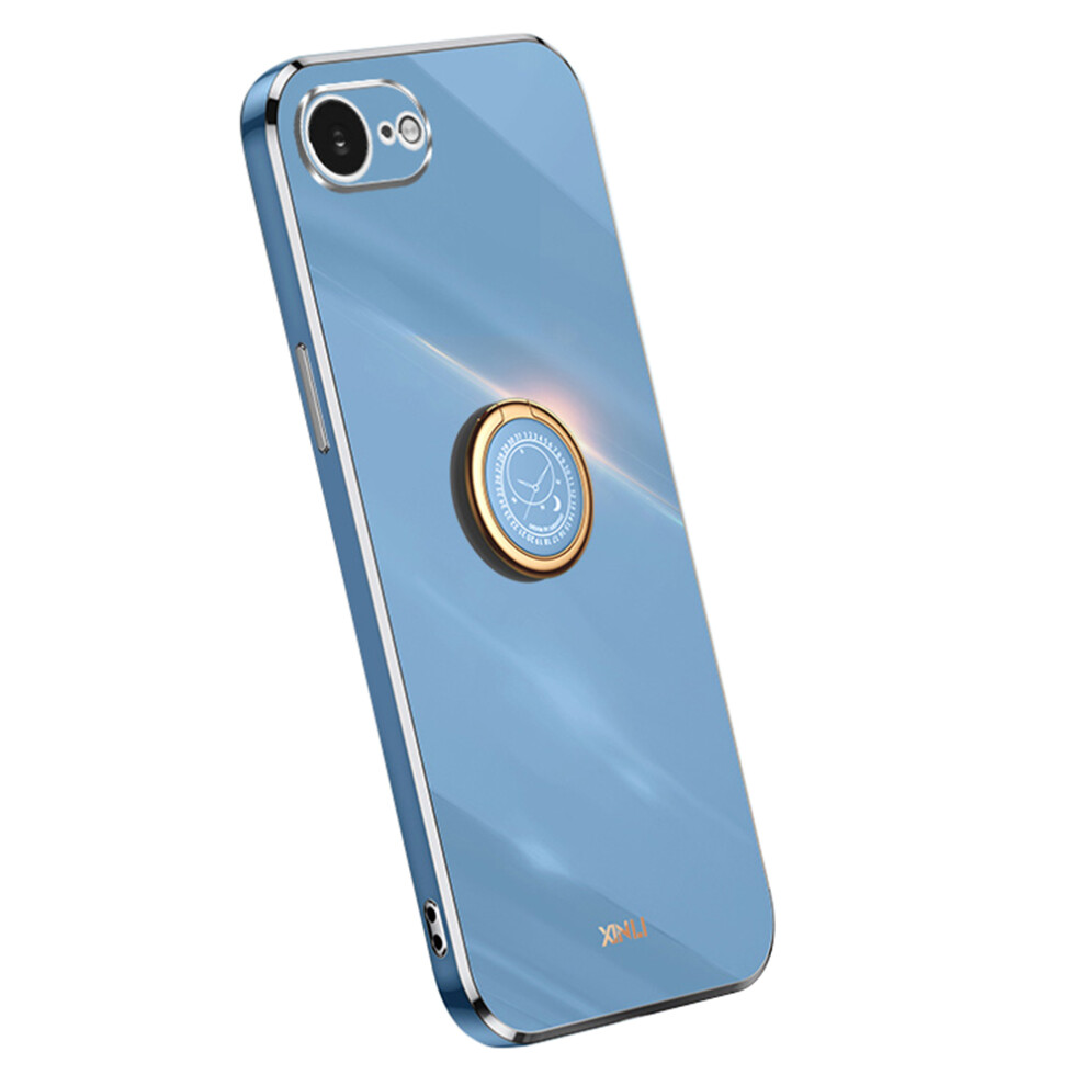 (Iphone 16E, ) Xinli For Iphone 16E Case Ring Kickstand Electroplating Tpu Phone Cover Blue 6914284031039