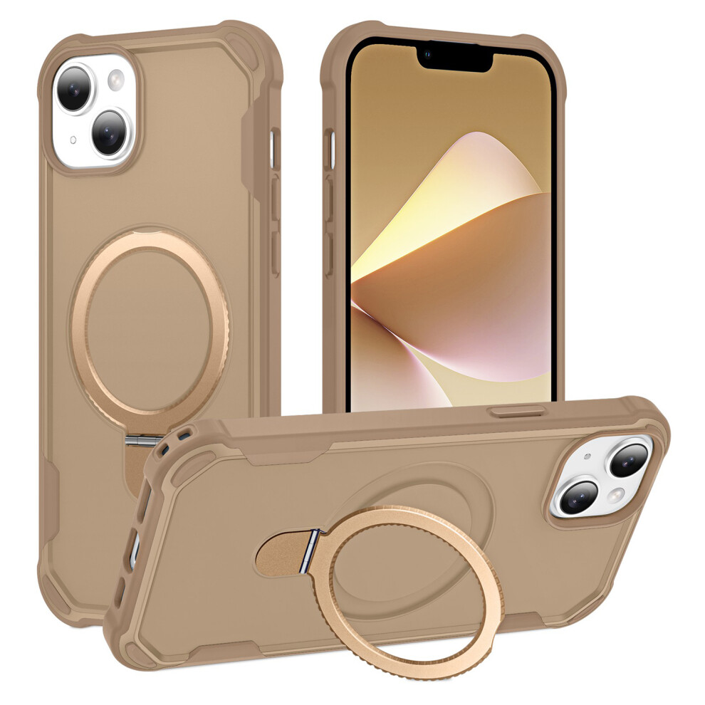 (Iphone 14, ) For Iphone 14 Case Compatible With Magsafe Kickstand Tpu+Pc Shockproof Phone Back Cover Gold 6914289732580