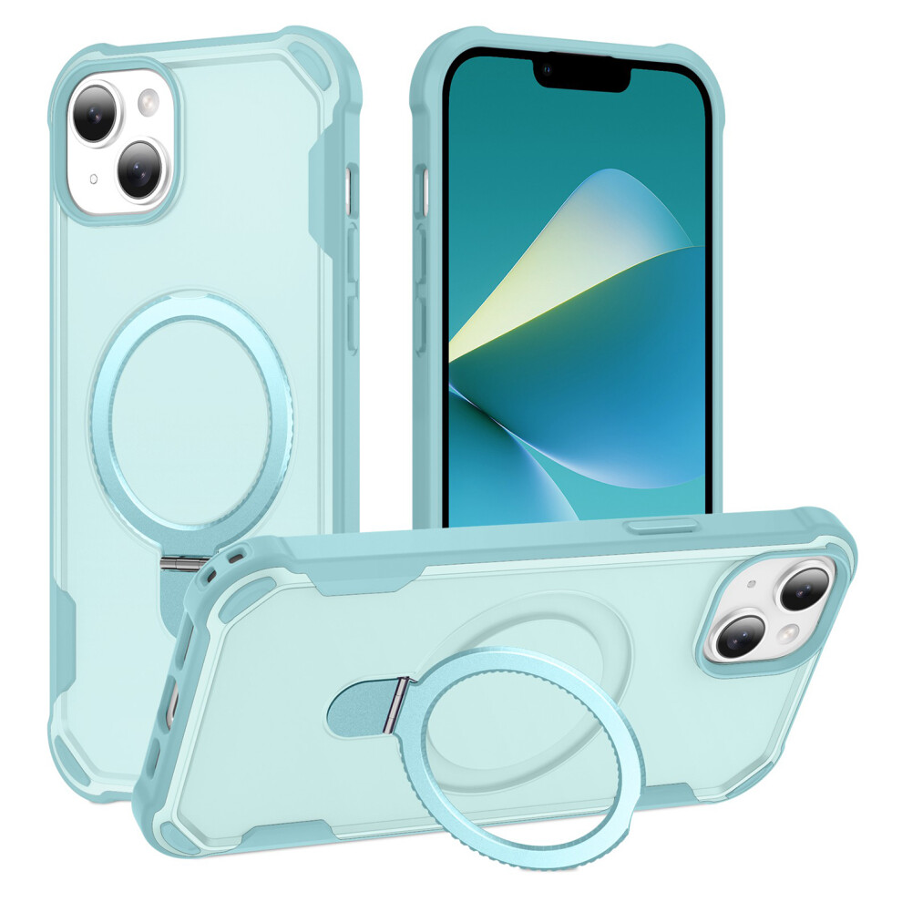 (Iphone 14, Lake ) For Iphone 14 Case Compatible With Magsafe Kickstand Tpu+Pc Shockproof Phone Back Cover Blue 6914283605149