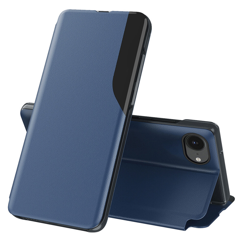 (Iphone 16E, Sapphire) For Iphone 16E Phone Case Folio Flip Pu Leather Stand Cover Blue 6914280694948