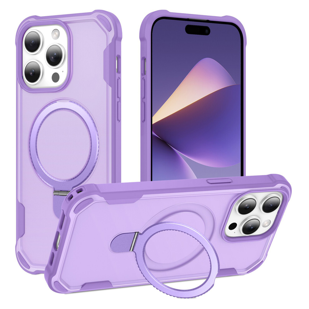 (Iphone 14 Pro, ) For Iphone 14 Pro Case Compatible With Magsafe Kickstand Tpu+Pc Shockproof Phone Back Cover Purple 6914287173095
