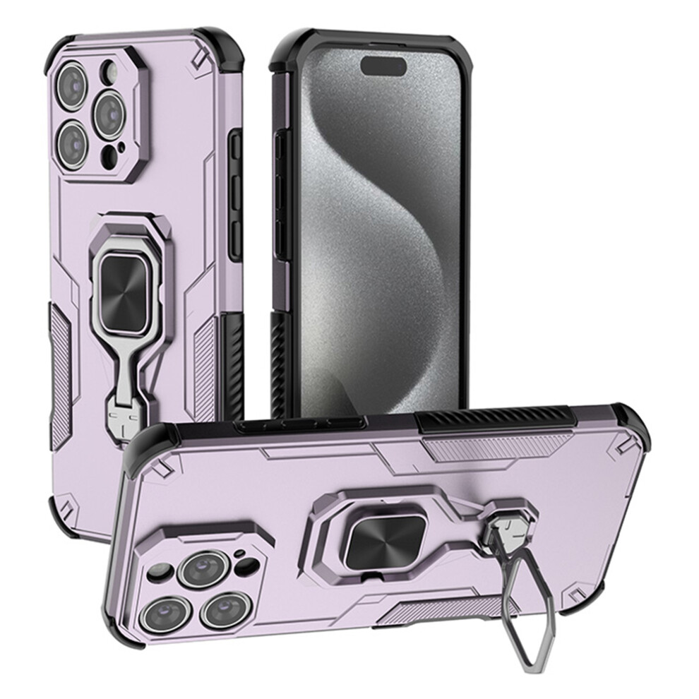 (Iphone 16 Pro Max, ) For Iphone 16 Pro Max Case Rotatable Ring Kickstand Pc+Tpu Shockproof Phone Cover Purple 6914288160834