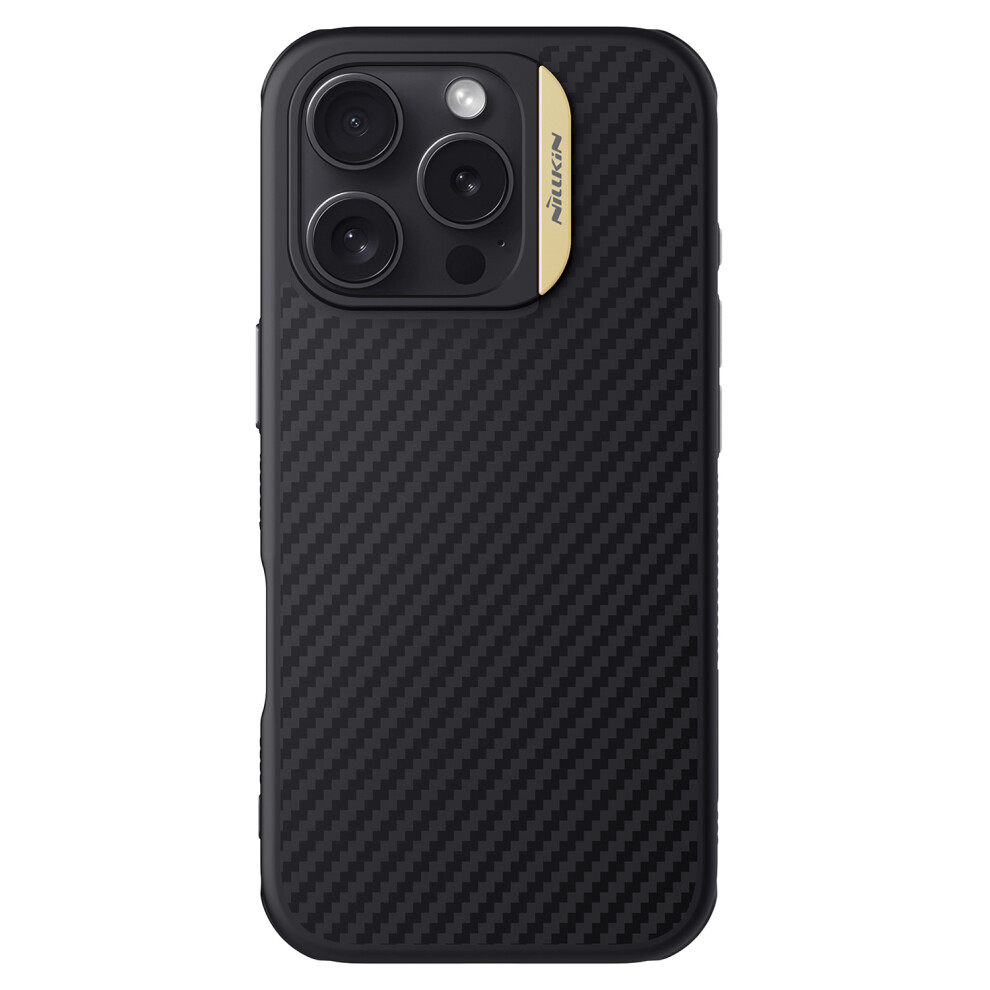 (Iphone 16 Pro, ) Nillkin For Iphone 16 Pro Magnetic Case Carbon Fiber Texture Tpu+Pc Shockproof Phone Cover Gold 6914280005904