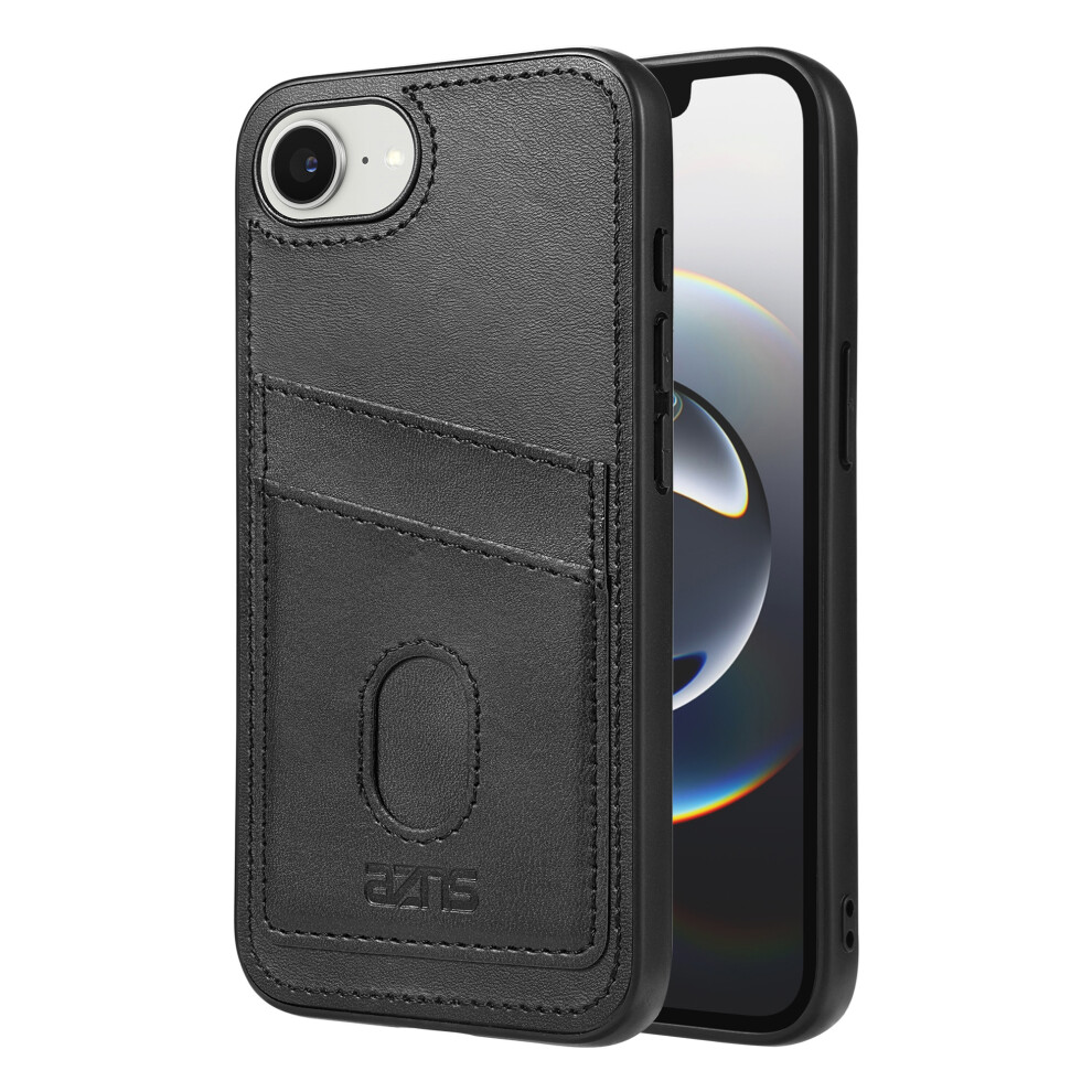 (Iphone 16E, ) Azns K1 Series For Iphone 16E Case Calf Texture Anti-Drop Pu+Tpu Phone Cover Black 6914288926102