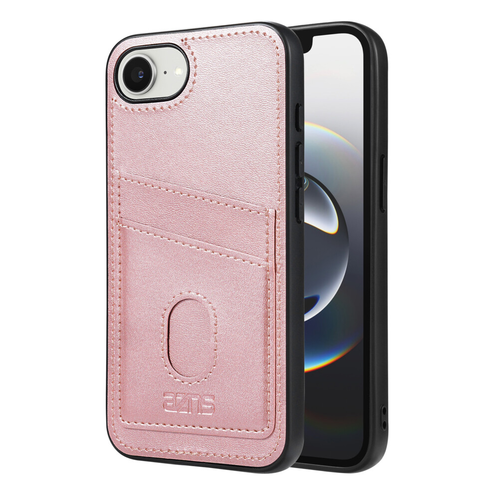 (Iphone 16E, Rose ) Azns K1 Series For Iphone 16E Case Calf Texture Anti-Drop Pu+Tpu Phone Cover Gold 6914283611652