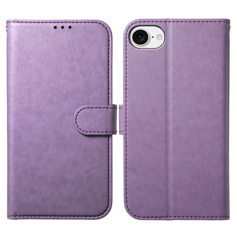 (Iphone 16E, ) For Iphone 16E Wallet Phone Case With 8 Card Slot Stand Pu Leather Folio Flip Cover Purple 6914285630811