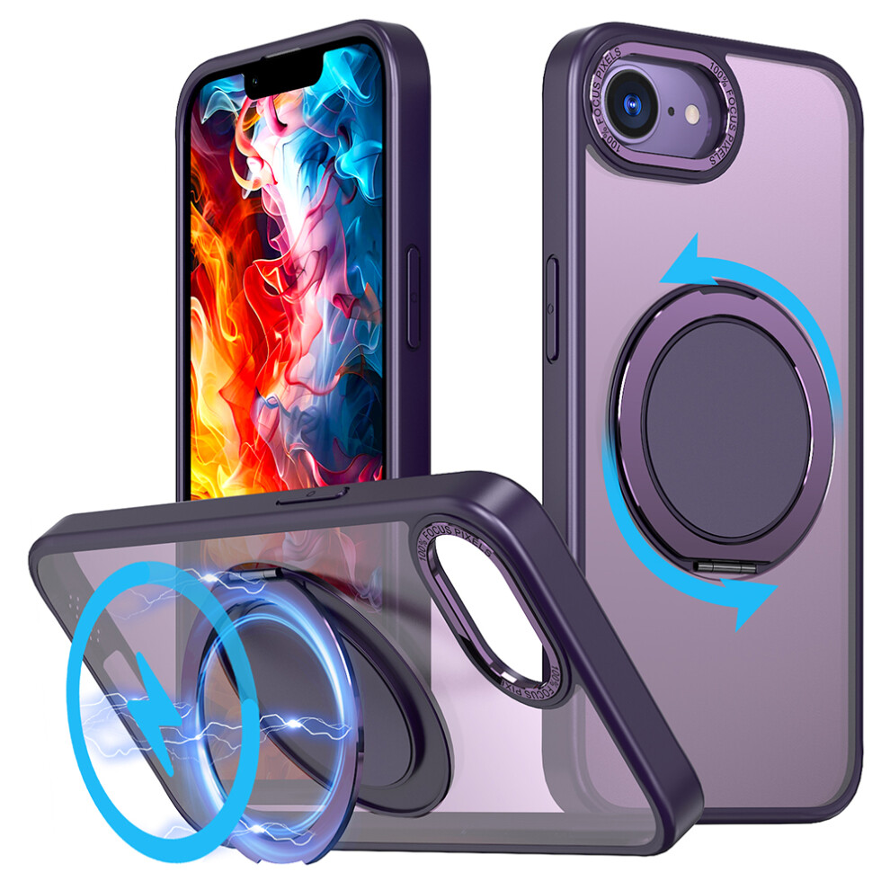 (Iphone 16E, ) For Iphone 16E Case Compatible With Magsafe Tpu+Pc Kickstand Phone Cover Purple 6914283532988