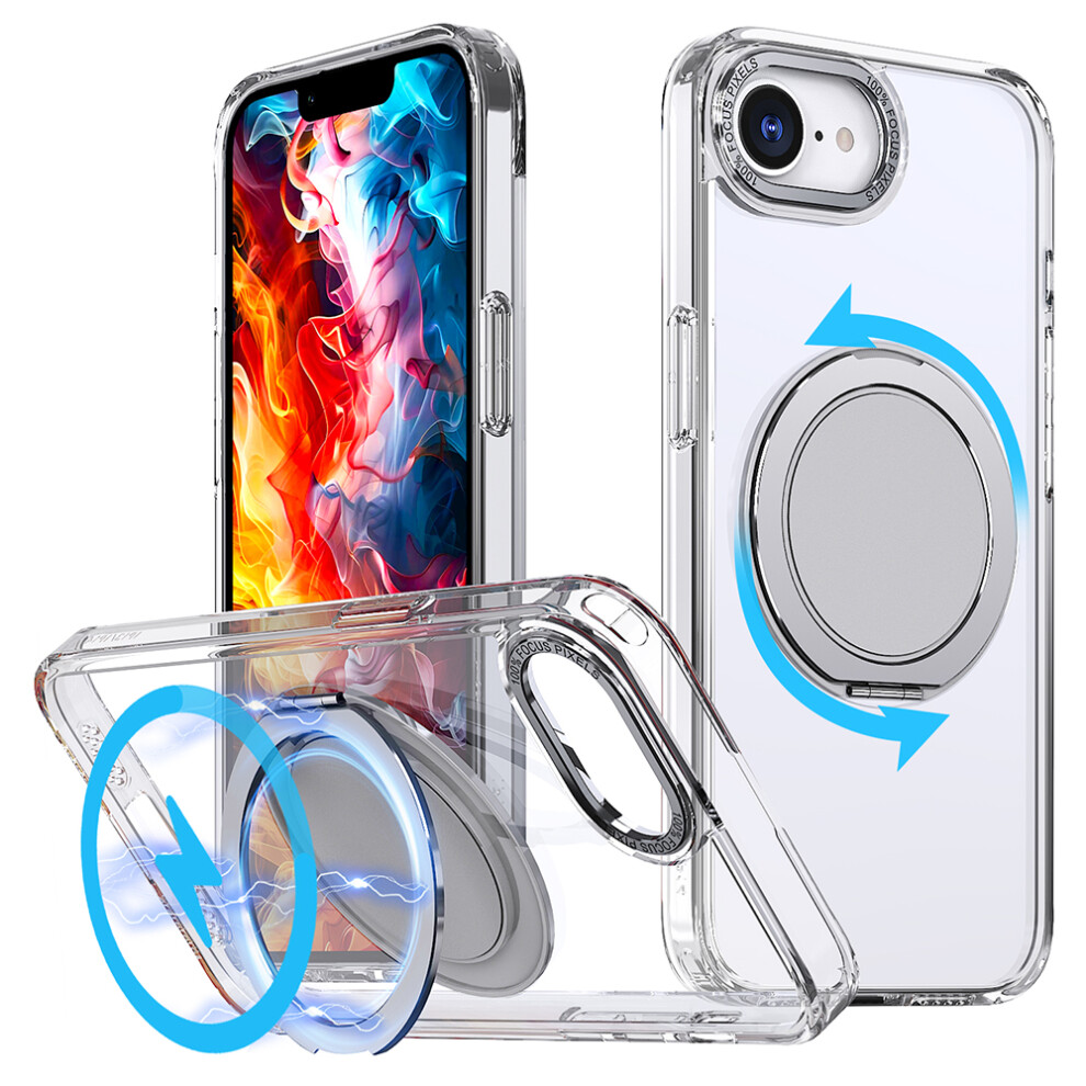 (Iphone 16E, Transparent) For Iphone 16E Case Compatible With Magsafe Tpu+Pc Kickstand Phone Cover 6914285396960