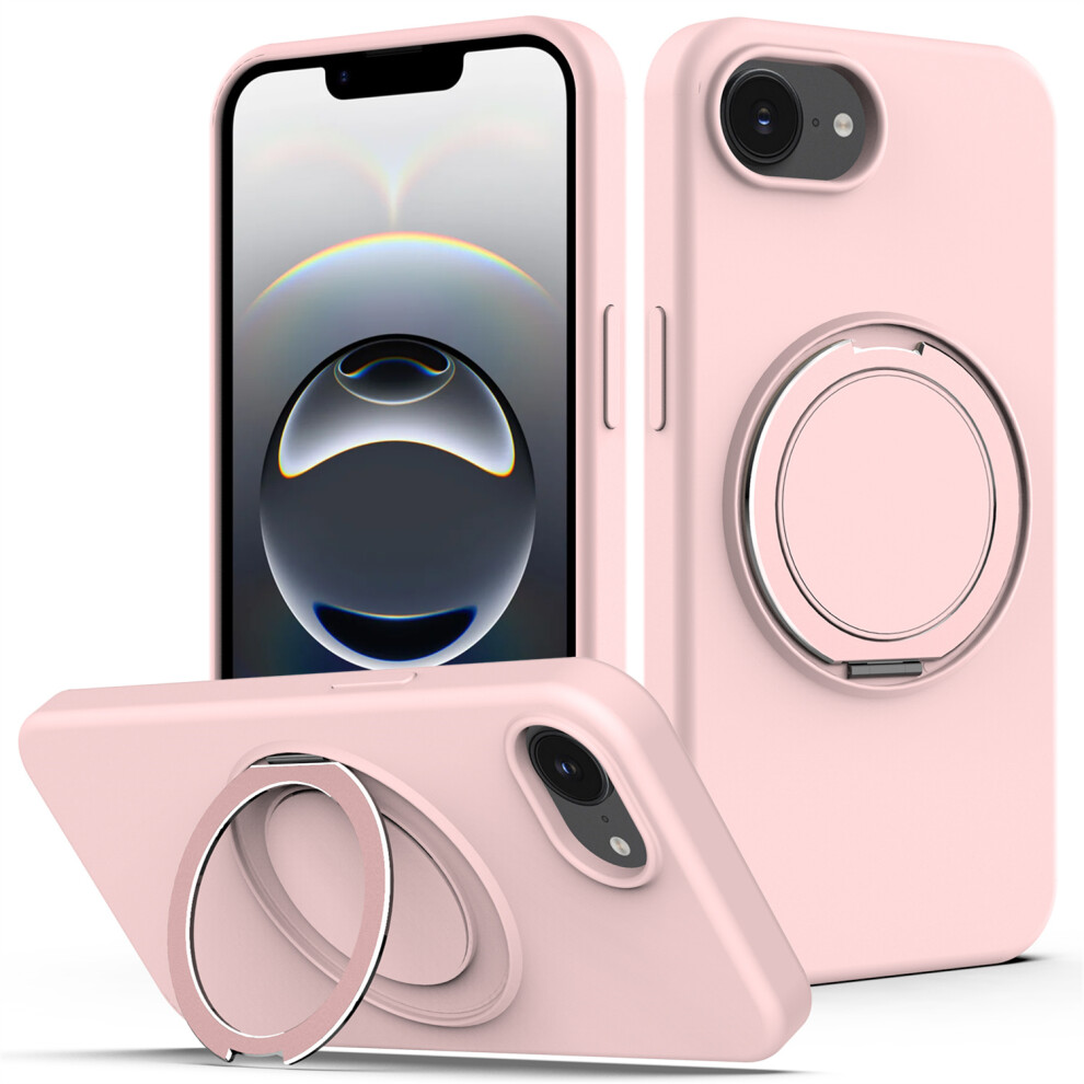 (Iphone 16E, ) For Iphone 16E Case Compatible With Magsafe Kickstand Pc+Silicone Phone Cover Pink 6914284466008