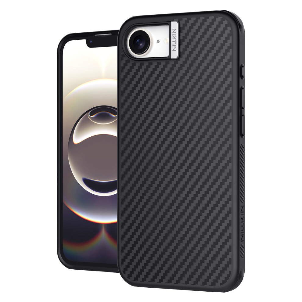 (Iphone 16E, ) Nillkin For Iphone 16E Magnetic Case Carbon Fiber Texture Tpu+Pc Shockproof Phone Cover Silver 6914289715361