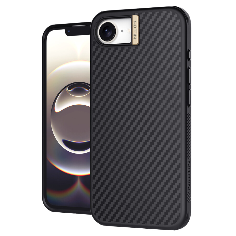(Iphone 16E, ) Nillkin For Iphone 16E Magnetic Case Carbon Fiber Texture Tpu+Pc Shockproof Phone Cover Gold 6914287763517