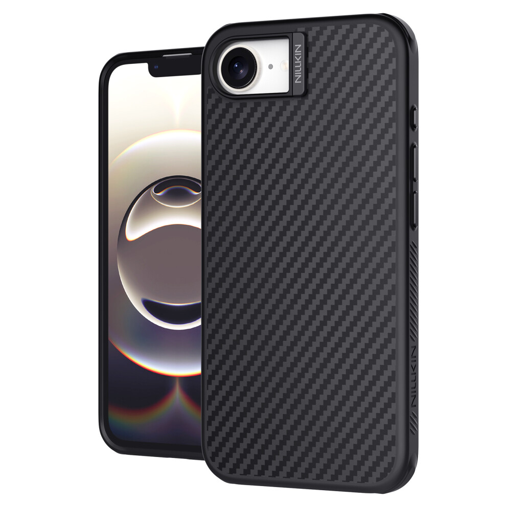 (Iphone 16E, ) Nillkin For Iphone 16E Magnetic Case Carbon Fiber Texture Tpu+Pc Shockproof Phone Cover Black 6914281667200