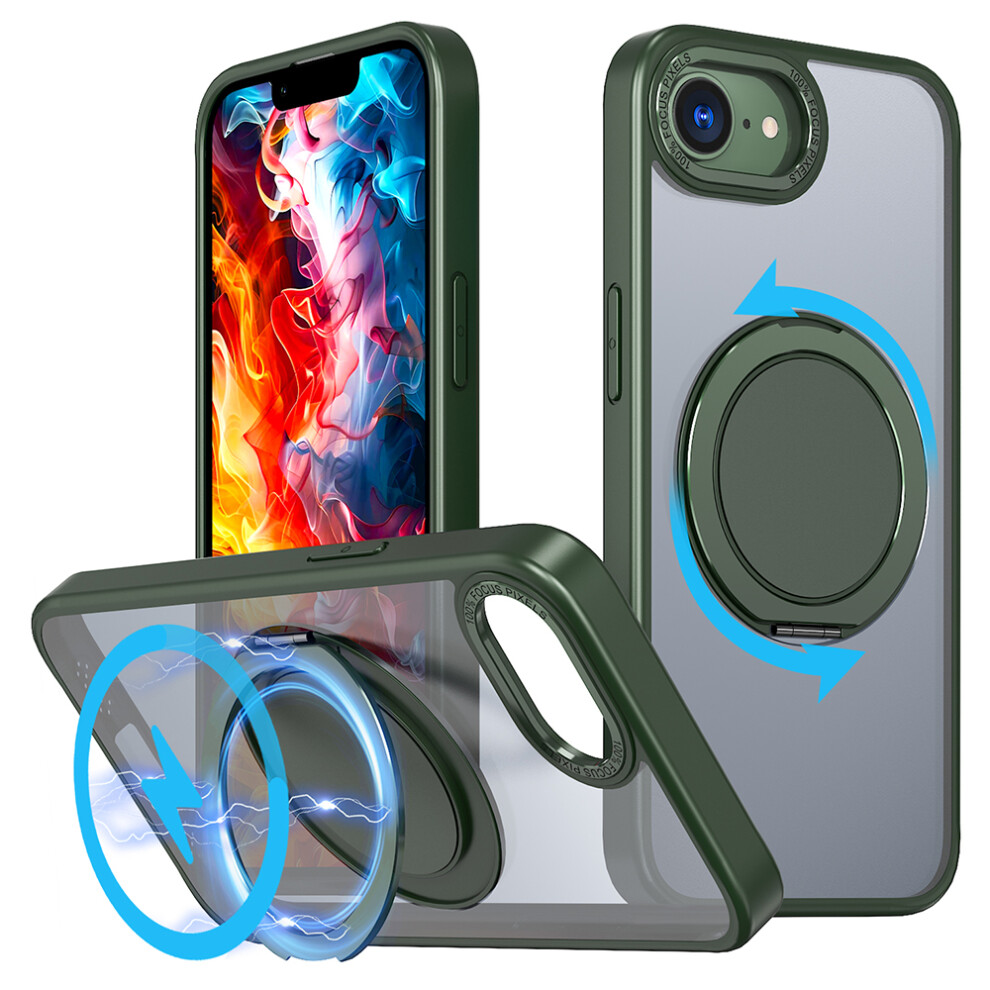 (Iphone 16E, ) For Iphone 16E Case Compatible With Magsafe Tpu+Pc Kickstand Phone Cover Green 6914288985017