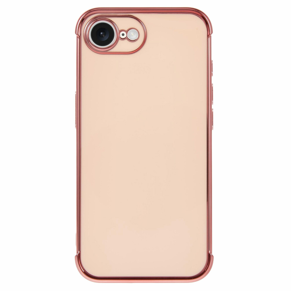 (Iphone 16E, ) For Iphone 16E Case Electroplated Frame Tpu Soft Phone Cover Pink 6914285015274