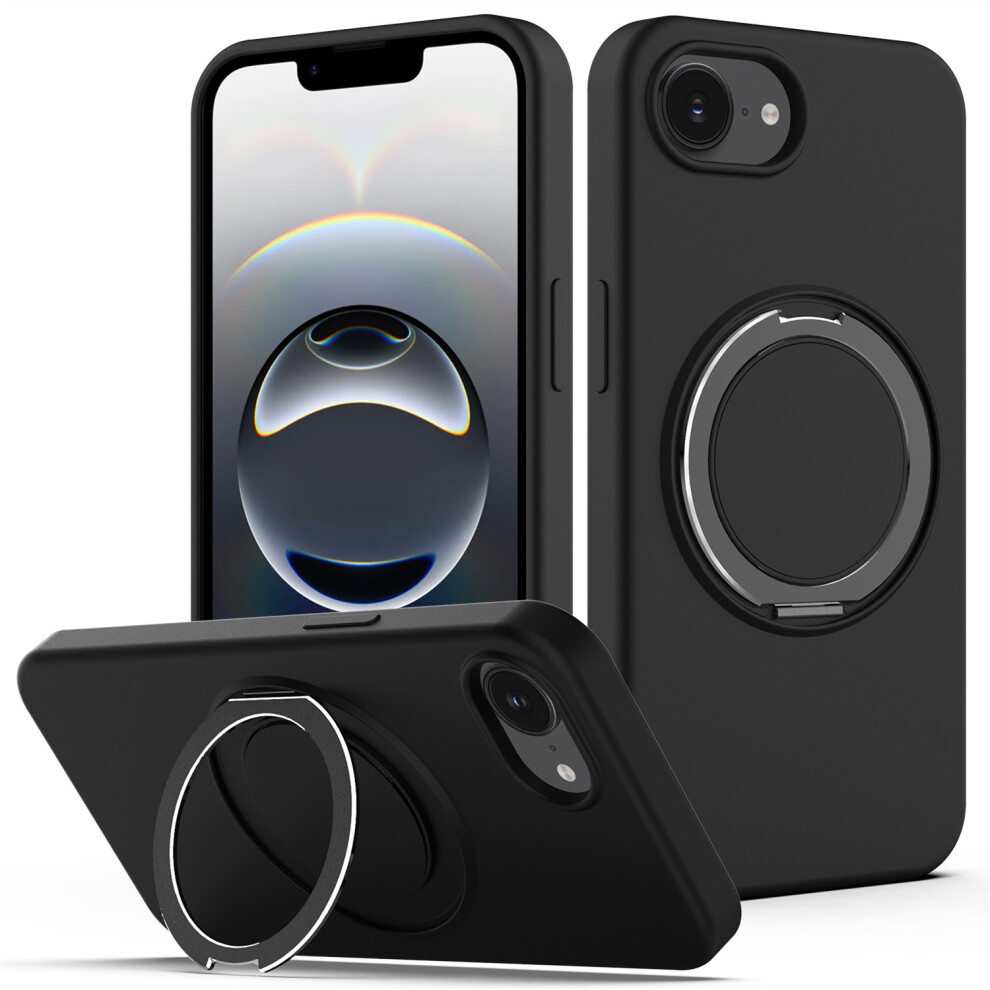 (Iphone 16E, ) For Iphone 16E Case Compatible With Magsafe Kickstand Pc+Silicone Phone Cover Black 6914289788754