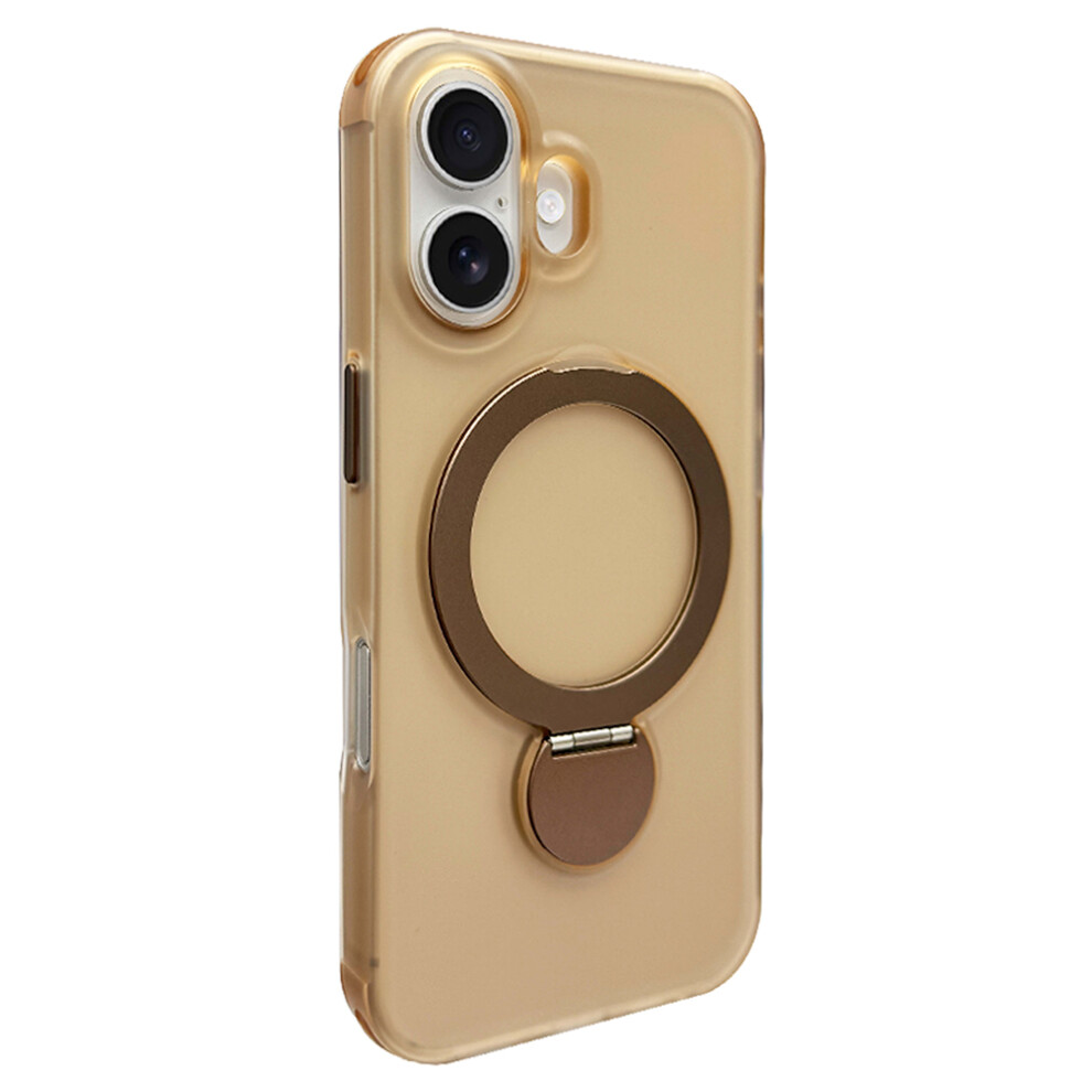 (Iphone 16, Desert ) For Iphone 16 Magnetic Case Tpu+Pc Phone Cover With Kickstand Gold 6914286475572