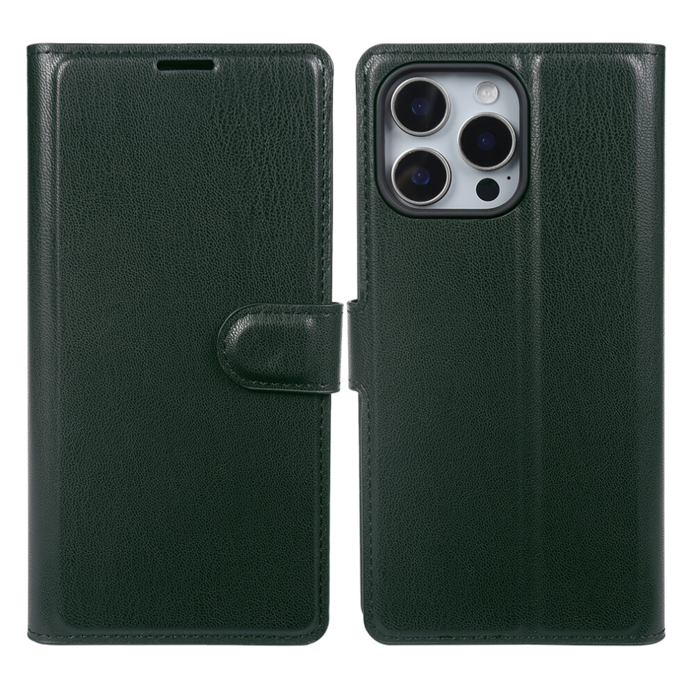 (Iphone 16 Pro, Blackish ) For Iphone 16 Pro Stand Case Biobased Eco-Friendly Rpet Rpvb Slim Phone Cover With Wallet Green 6914289307795