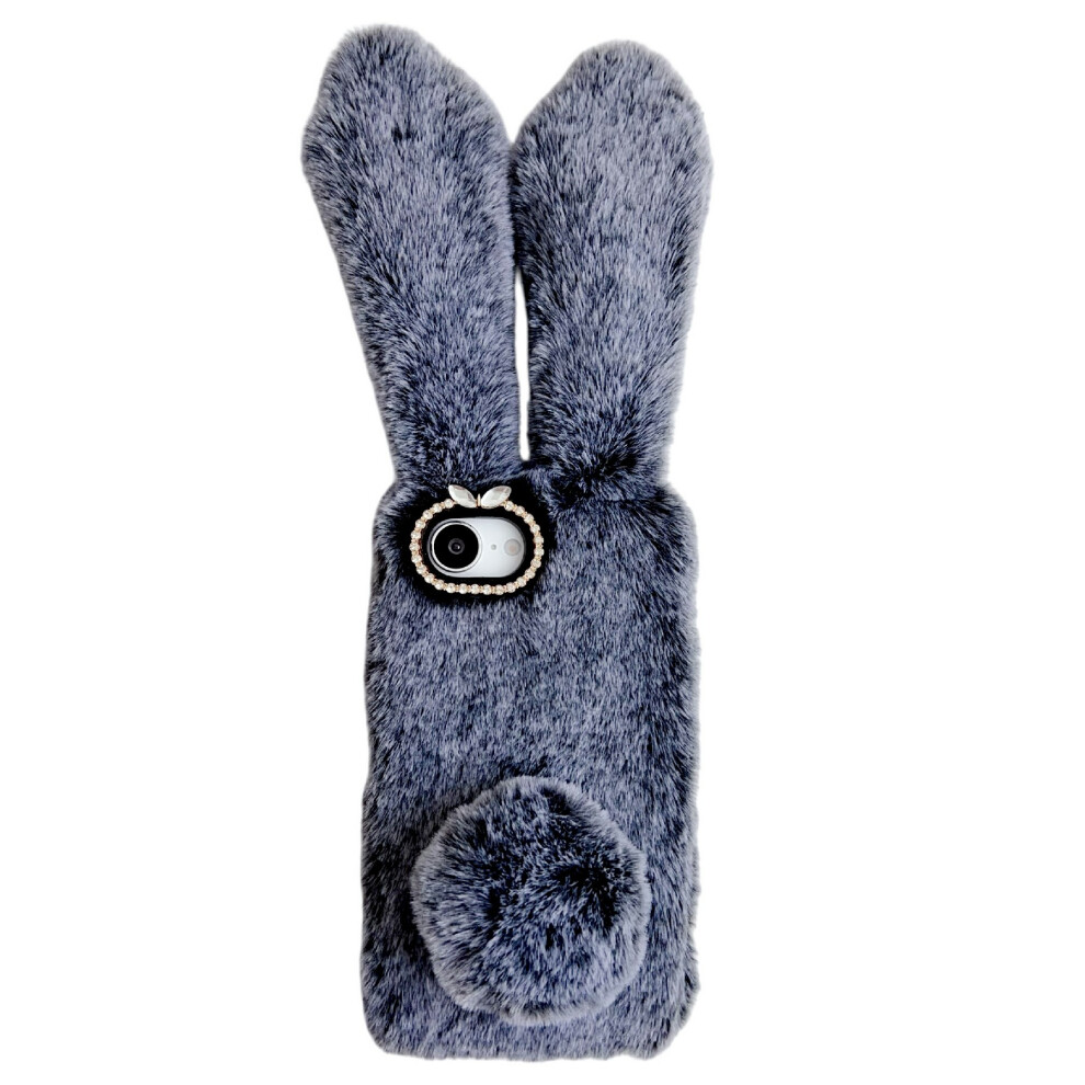(Iphone 16E, Dark ) For Iphone 16E Case Plush Cute Bunny Winter Fluffy Tpu Phone Cover Grey 6914285654152