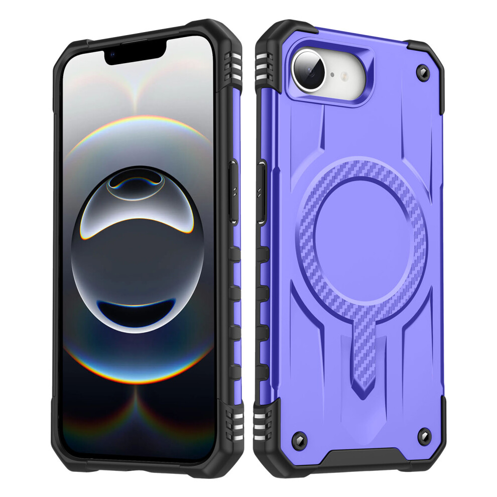 (Iphone 16E, ) For Iphone 16E Case Compatible With Magsafe Four Corner Airbags Pc+Tpu Phone Cover Purple 6914282253914