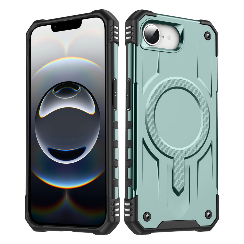 (Iphone 16E, Midnight ) For Iphone 16E Case Compatible With Magsafe Four Corner Airbags Pc+Tpu Phone Cover Green 6914286477293