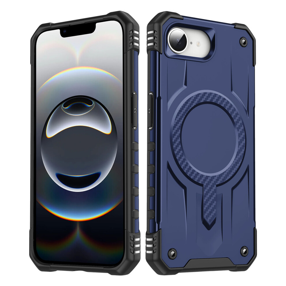 (Iphone 16E, ) For Iphone 16E Case Compatible With Magsafe Four Corner Airbags Pc+Tpu Phone Cover Blue 6914285077814