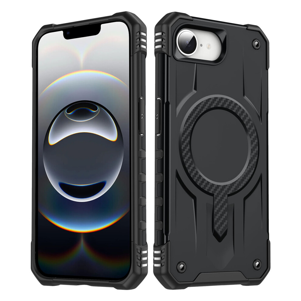 (Iphone 16E, ) For Iphone 16E Case Compatible With Magsafe Four Corner Airbags Pc+Tpu Phone Cover Black 6914288570541