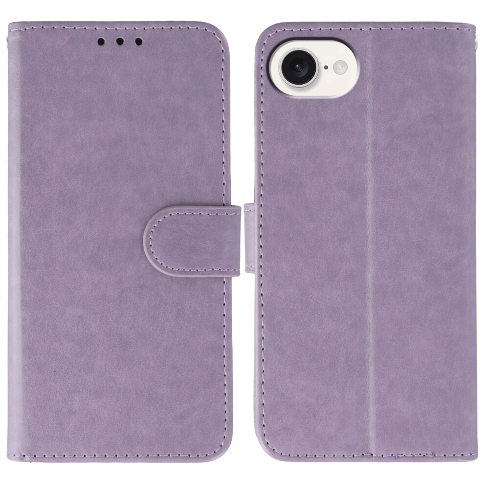(Iphone 16E, ) For Iphone 16E Case Pu Leather Flip Wallet Phone Cover With Strap Purple 6914286994929