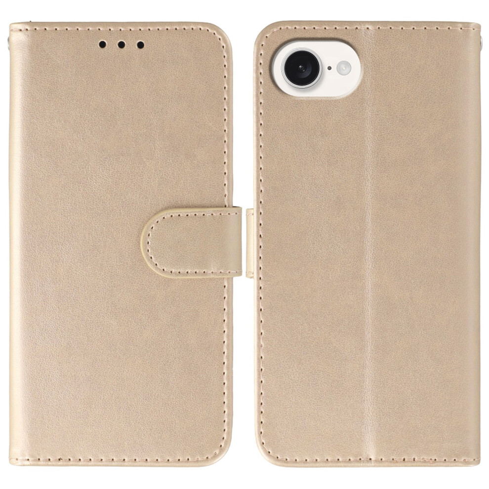 (Iphone 16E, Rose ) For Iphone 16E Case Pu Leather Flip Wallet Phone Cover With Strap Gold 6914280717920
