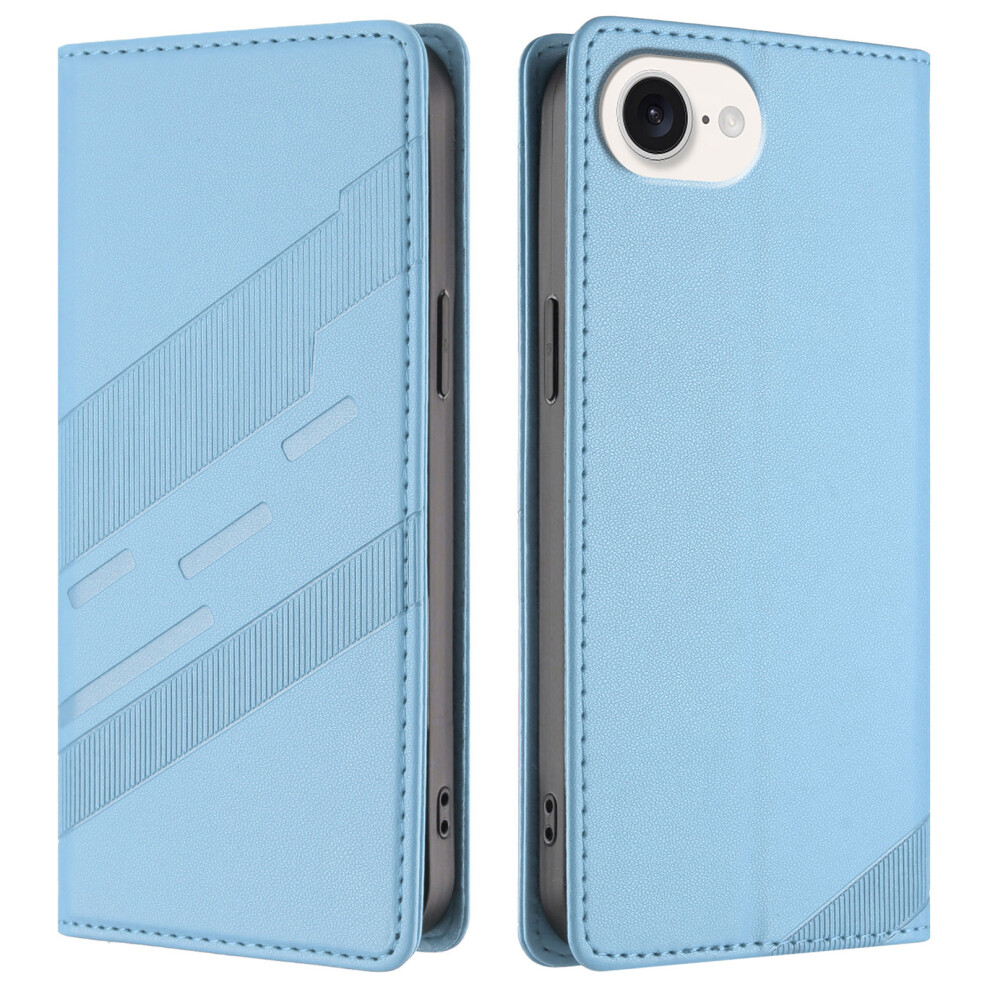(Iphone 16E, Baby ) For Iphone 16E Case Punk Style Imprinted Wallet Stand Folio Flip Leather Cover Blue 6914284615482