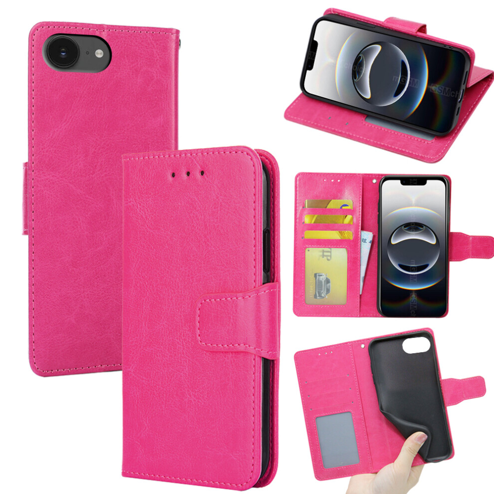 (Iphone 16E, Rose) For Iphone 16E Case Wallet Pu Leather+Tpu Folding Stand Phone Cover 6914281492482