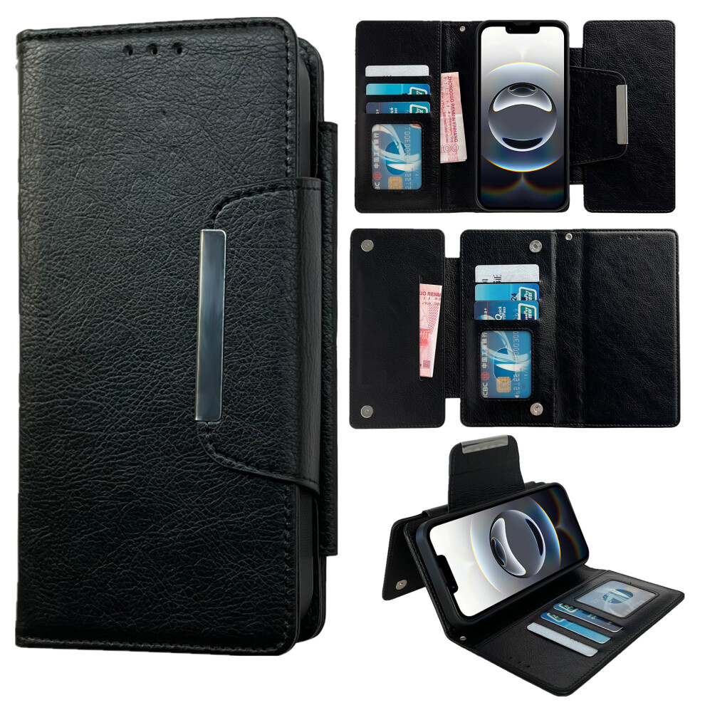 (Iphone 16E, ) For Iphone 16E Case Detachable 2-In-1 Magnetic Closure Pu Leather Wallet Phone Case Black 6914283721863