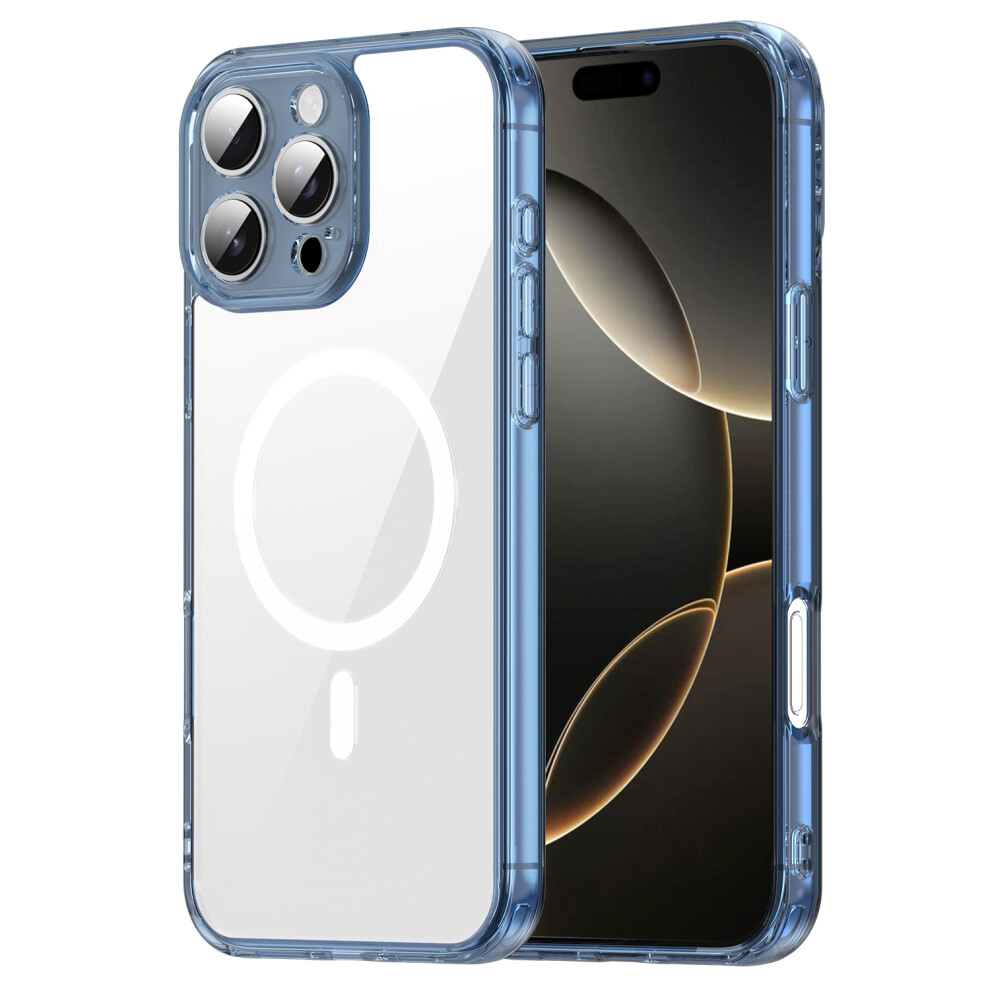(Iphone 16 Pro, Transparent ) For Iphone 16 Pro Case Compatible With Magsafe Clear Pc+Tpu Shockproof Phone Back Cover Blue 6914287656383