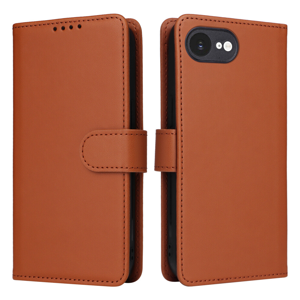 (Iphone 16E, ) For Iphone 16E Magnetic Case Betopnice Detachable Pu Leather Phone Cover With Strap Brown 6914287150928