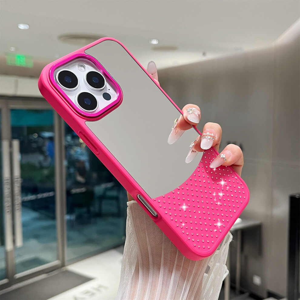 (Iphone 16 Pro Max, Rose) For Iphone 16 Pro Max Case Mirror Surface Tpu+Pc Shockproof Phone With Metal Lens Frame 6914289606546