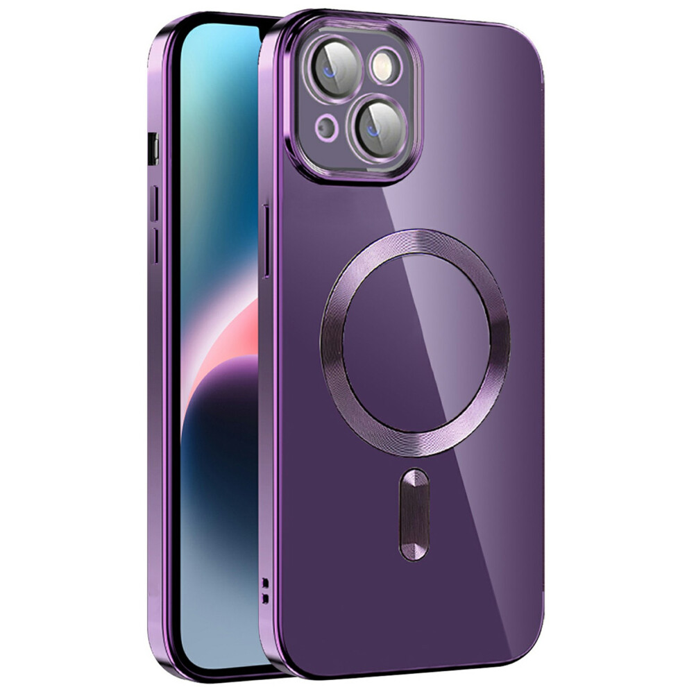 (Iphone 15, ) For Iphone 15 Case Compatible With Magsafe Tpu+Pc Clear Back Cover Purple 6914281632079