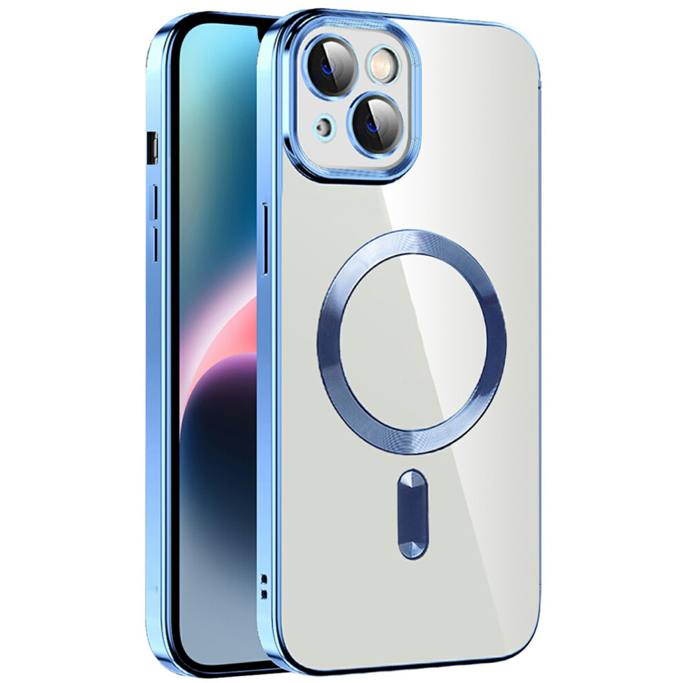 (Iphone 15, ) For Iphone 15 Case Compatible With Magsafe Tpu+Pc Clear Back Cover Blue 6914285122347