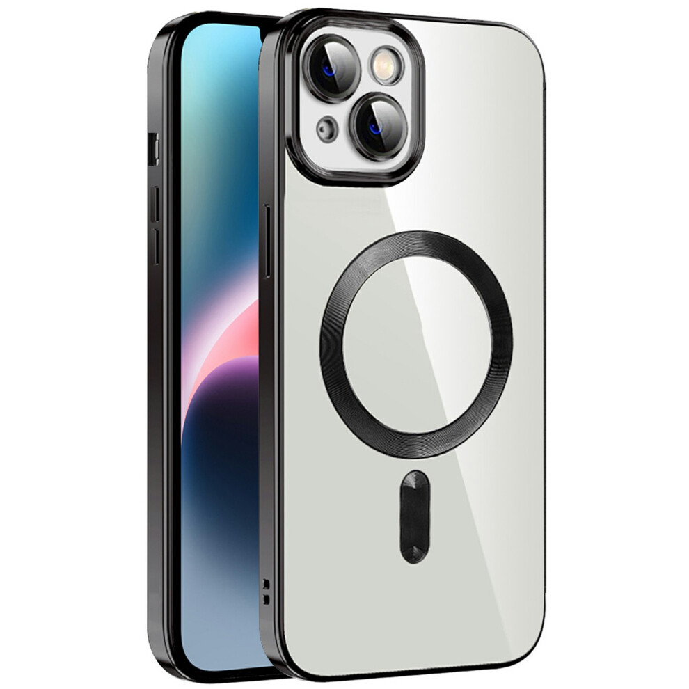 (Iphone 15, ) For Iphone 15 Case Compatible With Magsafe Tpu+Pc Clear Back Cover Black 6914285220128