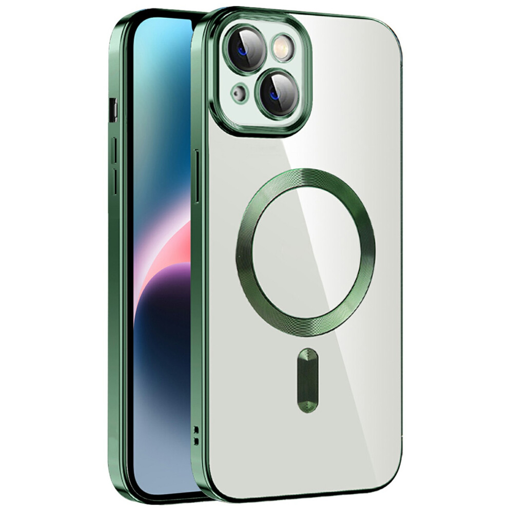 (Iphone 15, Blackish ) For Iphone 15 Case Compatible With Magsafe Tpu+Pc Clear Back Cover Green 6914283284269