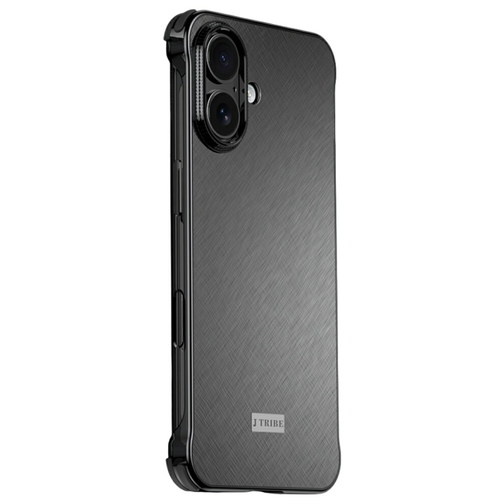 (Iphone 16, ) For Iphone 16 Case Pc+Silicone+Alloy Matte Phone Cover Black 6914283333523