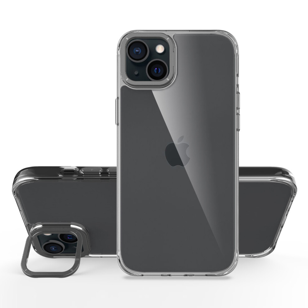 (Iphone 14, ) For Iphone 14 Case Shockproof Tpu+Pc Phone Back Cover With Metal Lens Kickstand Black 6914289010060
