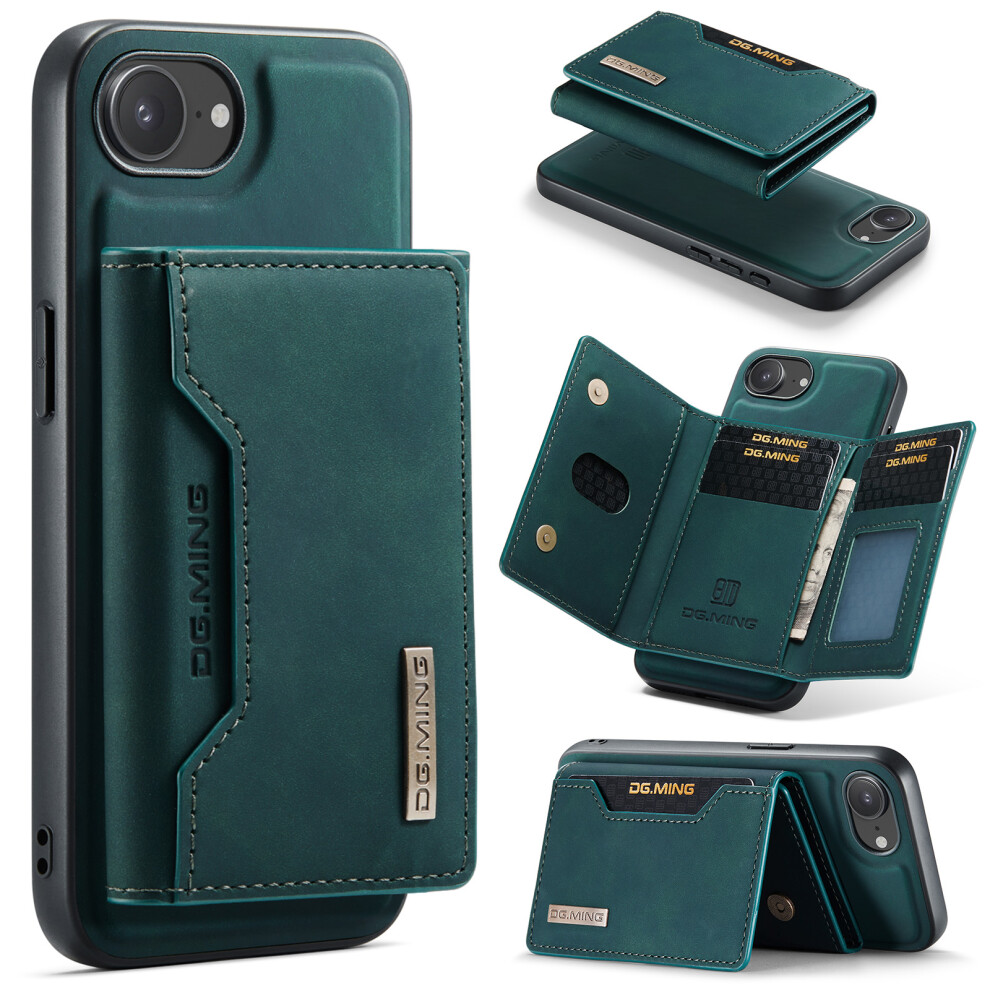 (Iphone 16E, ) Dg.ming M2 Series For Iphone 16E Case Pu+Pc+Tpu Phone Cover Detachable Wallet Green 6914284006983