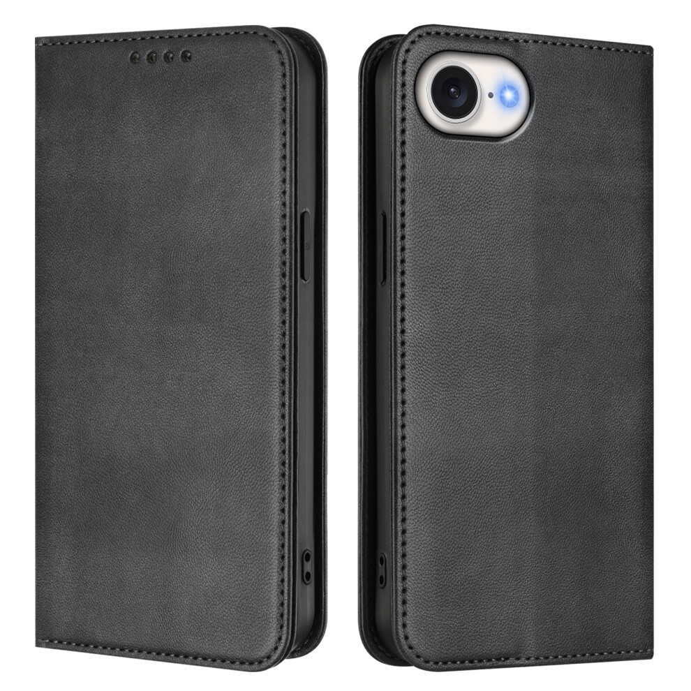 (Iphone 16E, ) For Iphone 16E Wallet Cases Retro Texture Rfid Blocking Leather Phone Cover Black 6914288110051