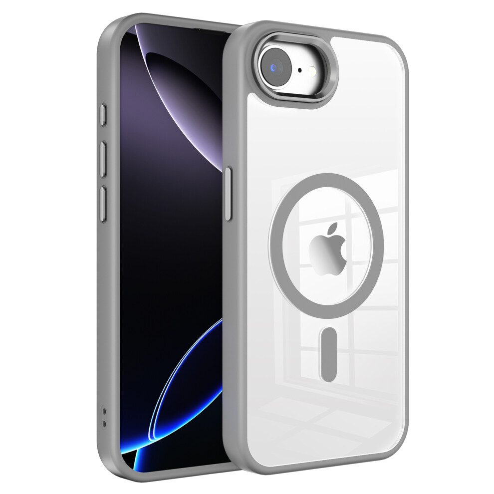 (Iphone 16E, ) For Iphone 16E Case Compatible With Magsafe Tpu+Pc Clear Phone Cover Grey 6914283310746