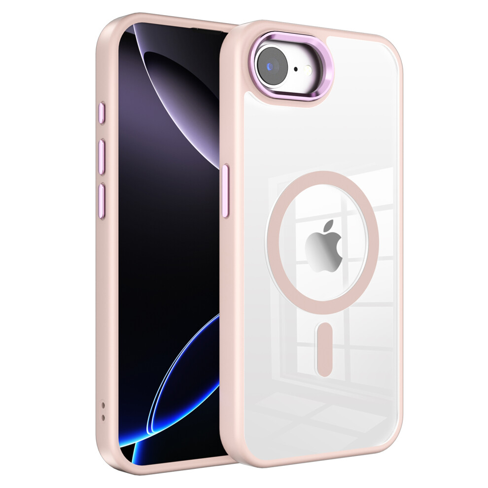 (Iphone 16E, ) For Iphone 16E Case Compatible With Magsafe Tpu+Pc Clear Phone Cover Pink 6914283877188