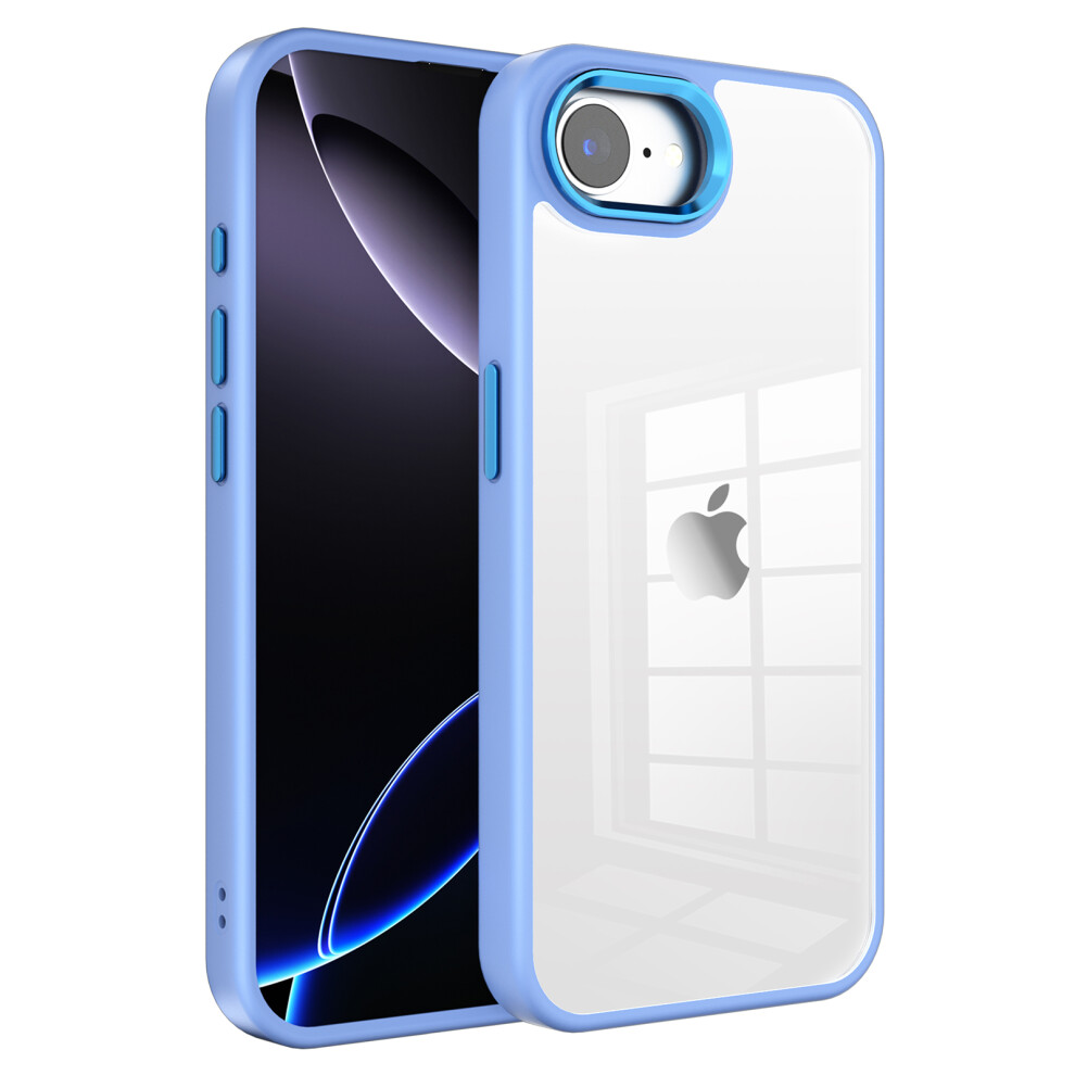 (Iphone 16E, Lavender ) For Iphone 16E Case Tpu+Pc Clear Phone Back Cover With Metal Button Purple 6914285505744