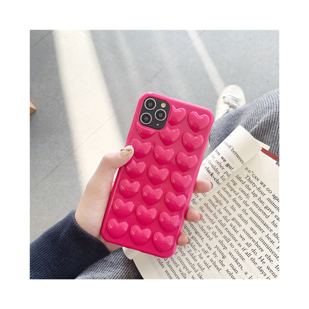 (Iphone 15 Pro, Rose) For Iphone 15 Pro Case 3D Heart Pattern Hard Pc Shockproof Phone Cover 6914289516920