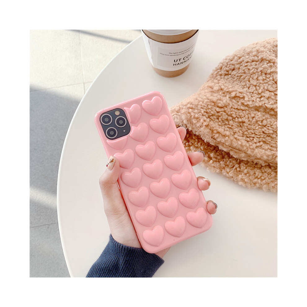 (Iphone 15 Pro Max, ) For Iphone 15 Pro Max Case 3D Heart Pattern Hard Pc Shockproof Phone Cover Pink 6914286941848